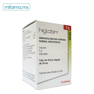 Higlobin Inyectable 5g c/Frasco Ámpula de 50ml