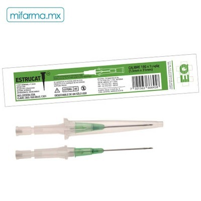 Catetér Estrucat Intravenoso Verde Calibre 18G...
