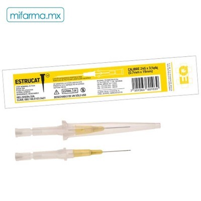 Catetér Estrucat Amarillo 24G x 3/4 plg