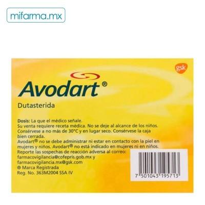 Avodart 0.5mg c/30 cápsulas